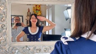 Lara latex gives slutty british blowjob in lingerie - pov doggystyle fuck
