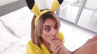 Cute Pikahoe Giselle Ambrosio fucks a giant cock